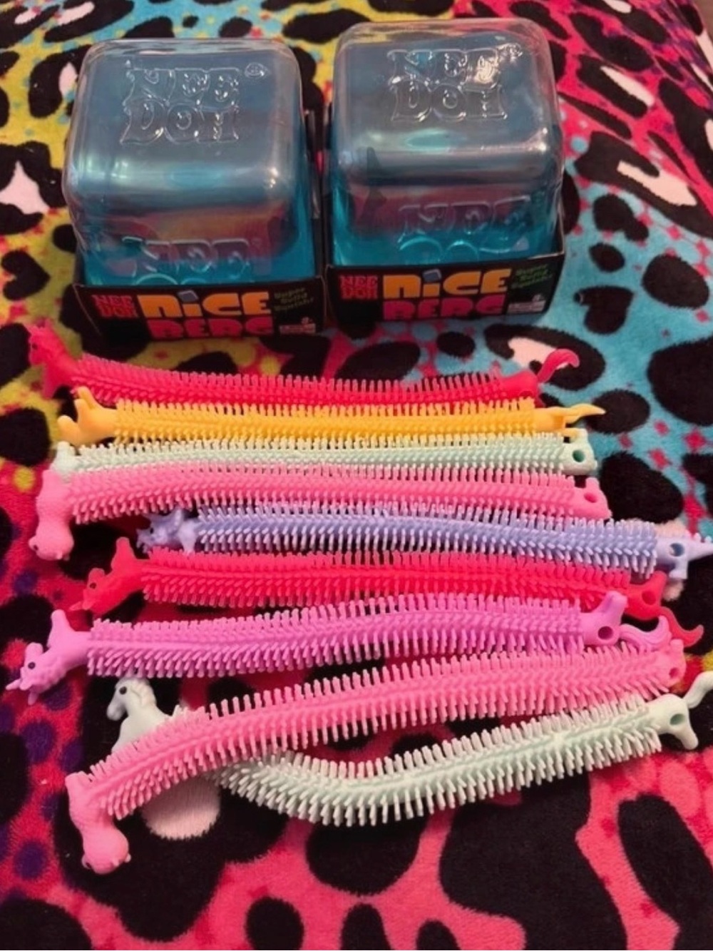 2 XL NeeDoh Nice Berg Blue and squishies bundle